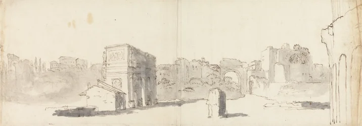 Rom, Blick auf den Konstantinsbogen mit anderen Ruinen