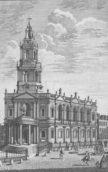 St. Marys Kirche im Strand, London, Mitte des 18. Jahrhunderts