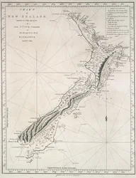 Karte von Neuseeland, erforscht 1769 und 1770 von Leutnant J. Cook, Kommandant von Seiner Majestät Bark Endeavour