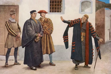 Shakespeares Der Kaufmann von Venedig: Shylock, Antonio, Salarino und Gefängniswärter