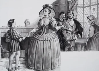 Der junge Francis Bacon und Königin Elisabeth I.