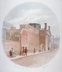 Teil einer Wand des alten British Museum, Bloomsbury, London, 1850