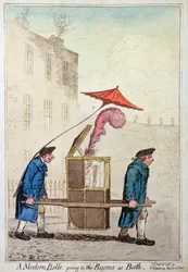 Eine moderne Schöne auf dem Weg zu den Räumen in Bath, veröffentlicht von Hannah Humphrey im Jahr 1796
