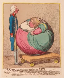 Eine Kugel, die gegen eine Ebene projiziert wird