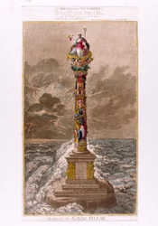 Entwurf für die Marine-Säule, 1800 (farbige Radierung)