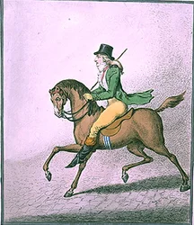 Wie man elegant durch die Straßen reitet, veröffentlicht von Hannah Humphrey im Jahr 1800