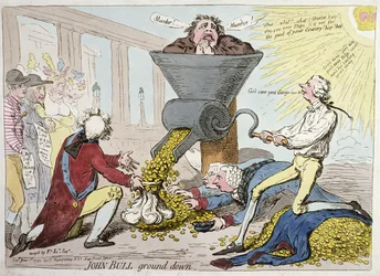 John Bull Ground Down, veröffentlicht von Hannah Humphrey im Jahr 1795