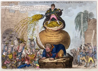 John Bull und der Sinking Fund - ein kleines Schema zur Reduzierung der Steuern und zur Tilgung der Staatsschulden, veröffentlicht von H. Humphrey, London, 1807