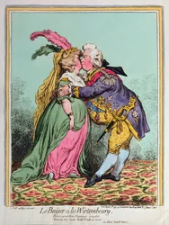 Le Baiser à la Wirtembourg, veröffentlicht von Hannah Humphrey im Jahr 1797
