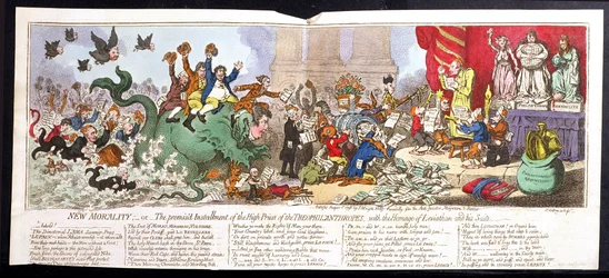 Neue Moral oder Die versprochene Einsetzung des Hohepriesters der Theophilanthropen, veröffentlicht von J. Wright 1798