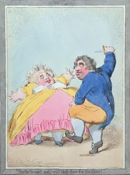 Spouting, veröffentlicht von Hannah Humphrey 1792 (handkolorierte Radierung)