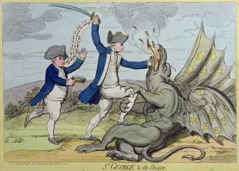 St. Georg und der Drache, veröffentlicht von Hannah Humphrey 1782