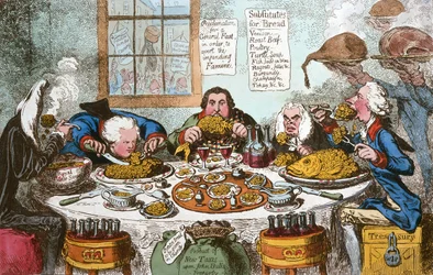Ersatz für Brot, oder Die Ehrenwerten retten die Brote & teilen die Fische, veröffentlicht von Hannah Humphrey im Jahr 1795