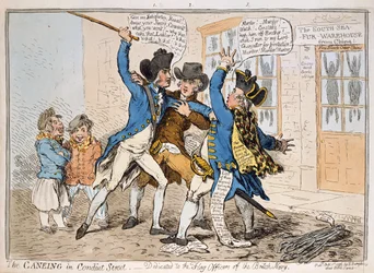 Die Prügelstrafe in der Conduit Street, veröffentlicht von Hannah Humphrey, 1796