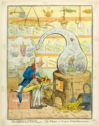 Die Auflösung; oder Der Alchemist erzeugt eine ätherische Darstellung