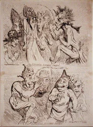 Die versteinerte Nationalversammlung und die wiederbelebte Nationalversammlung, 1791 von S.W. Fores veröffentlicht