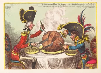 Der Pflaumenpudding in Gefahr oder Staatsfeinschmecker nehmen ein kleines Abendessen, veröffentlicht 1805