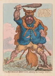 Der republikanische Herkules verteidigt sein Land, veröffentlicht 1797