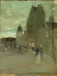 Straße in Oban, Nacht