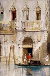 Die Stufen des Palazzo Foscari, Venedig, 1844