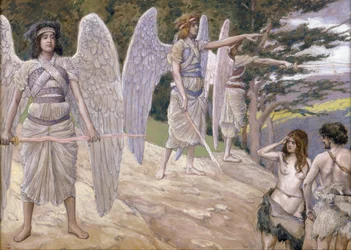 Adam und Eva aus dem Paradies vertrieben