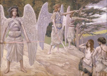 Adam und Eva aus dem Paradies vertrieben, 1896-1902