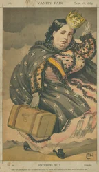 Isabella II., Königin von Spanien, sie wurde ihr ganzes Leben lang von denen verraten, die ihr am treuesten sein sollten, 18. September 1869, Vanity Fair Karikatur