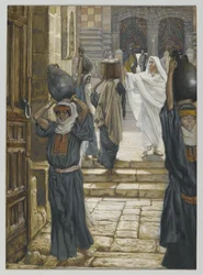 Jesus verbietet das Tragen von Lasten im Vorhof des Tempels, Illustration aus Das Leben unseres Herrn Jesus Christus, 1886-94