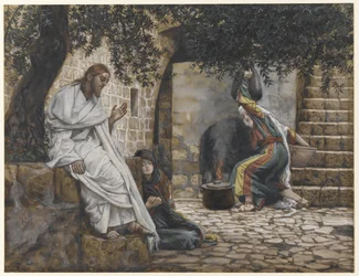 Maria Magdalena zu Füßen Jesu, Illustration aus Das Leben unseres Herrn Jesus Christus, 1886-94