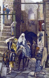 Der heilige Joseph sucht eine Herberge in Bethlehem - aus „Das Leben unseres Herrn Jesus Christus“ - 1899 von James Tissot