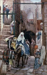 Hl. Josef sucht Unterkunft in Bethlehem, Illustration für Das Leben Christi, ca. 1886-94