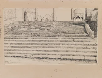 Treppe des Hofes von Haram, Illustration aus Das Leben unseres Herrn Jesus Christus