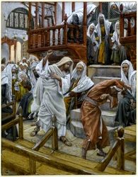 Der Mann, der in der Synagoge von einem Dämon besessen ist, Illustration für Das Leben Christi, ca. 1884-96