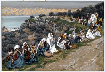 Die Kranken warten darauf, dass Jesus vorbeigeht, Illustration für Das Leben Christi, ca. 1884-96