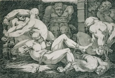 Ugolino und seine Söhne im Turm des Hungers, 18. Jahrhundert