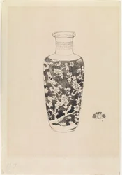 Zylindrische Vase mit dickem Hals