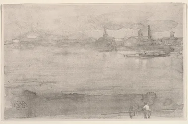 Früher Morgen: Die Themse bei Battersea, London