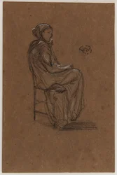 Weibliche Figur, sitzend