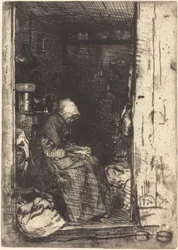 Die alte Frau mit Lumpen