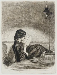 Lesen bei Lampenlicht