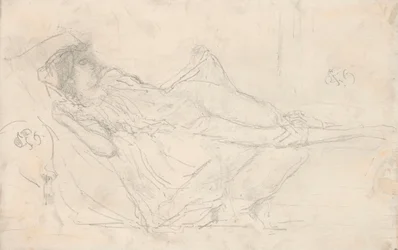 Liegende drapierte Figur