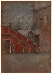 Die Treppe: Notiz in Rot