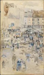 Variationen in Violett und Grau - Marktplatz, Dieppe