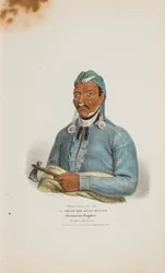 TENS-QUA-TA-WA oder Der, der die Tür öffnet; Shawnese Prophet (Bruder von Tecumthe), aus The Aboriginal Portfolio