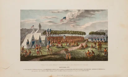 Ansicht des großen Vertrags in Prairie Du Chien, September 1825, aus The Aboriginal Portfolio