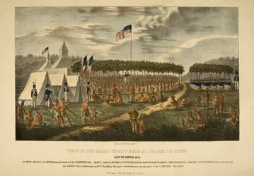 Ansicht des großen Vertrags, der im September 1825 in Prarie du Chien geschlossen wurde