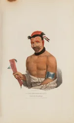 WADT-HE-DOO-KAANA; Häuptling der Winnebagoes, aus The Aboriginal Portfolio