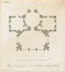 Weston-under-Lizard - Der Tempel der Diana: Gravur, ca. 1765-1770