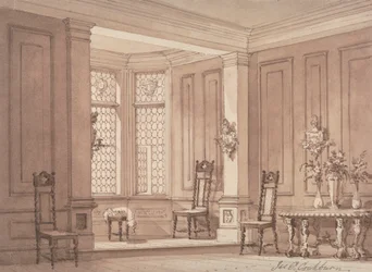 Halle in einem gotischen Herrenhaus