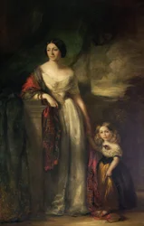 Die 2. Lady de Tabley mit ihrer kleinen Tochter